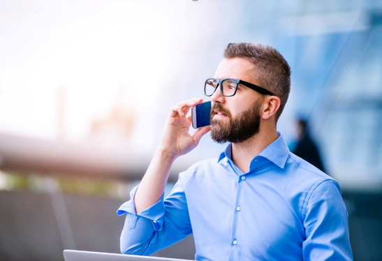 Man talking on cell phone